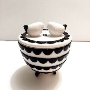 Hallmark black and white birds sugar bowl